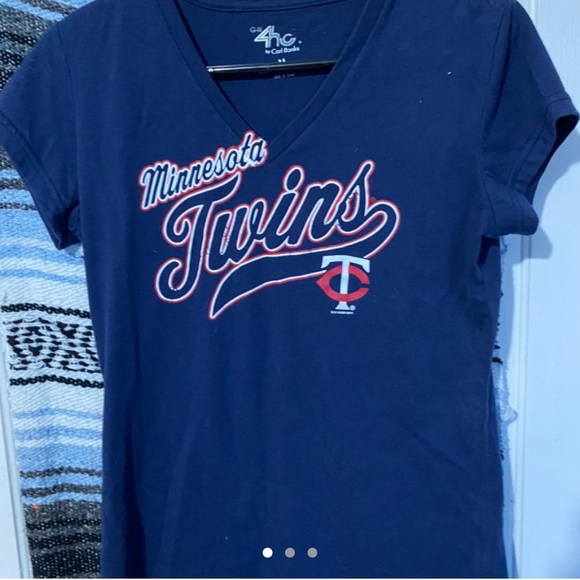 Navy blue Minnesota twins v neck t shirt - Picture 1 of 3